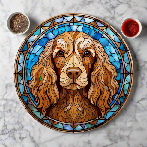 Cocker Spaniel Chocolate Glass Suncatcher Worktop Saver